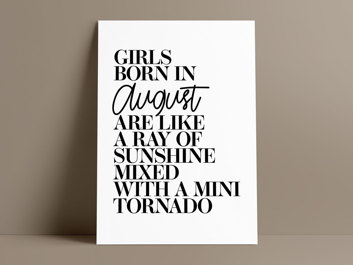 Girls Born In August Ray Of Sunshine Mini Tornado Birthday Poster - Image 2