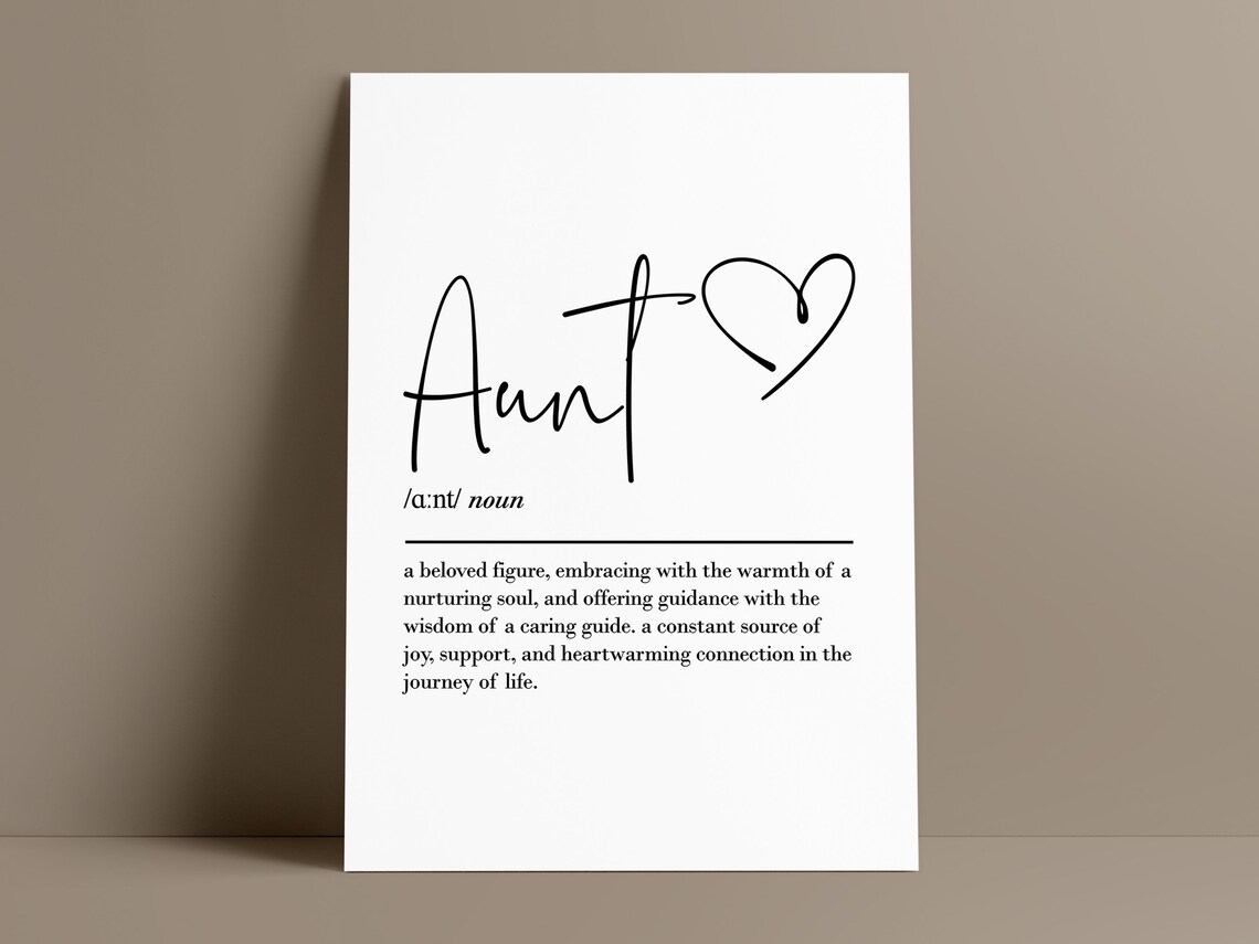 Aunt Definition Wall Art, Birthday Gift For Her - Image 2