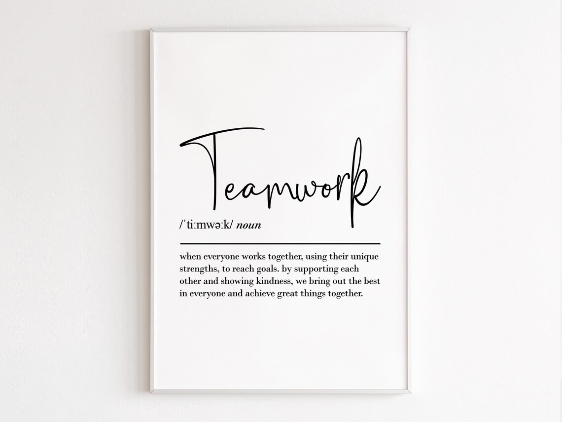 Teamwork Definition Art Print, Bestie Office Decor - Image 3