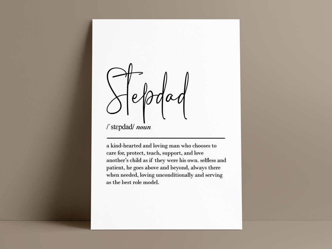 Stepdad Definition Dictionary Style Minimalist Gift Typography Poster - Image 2