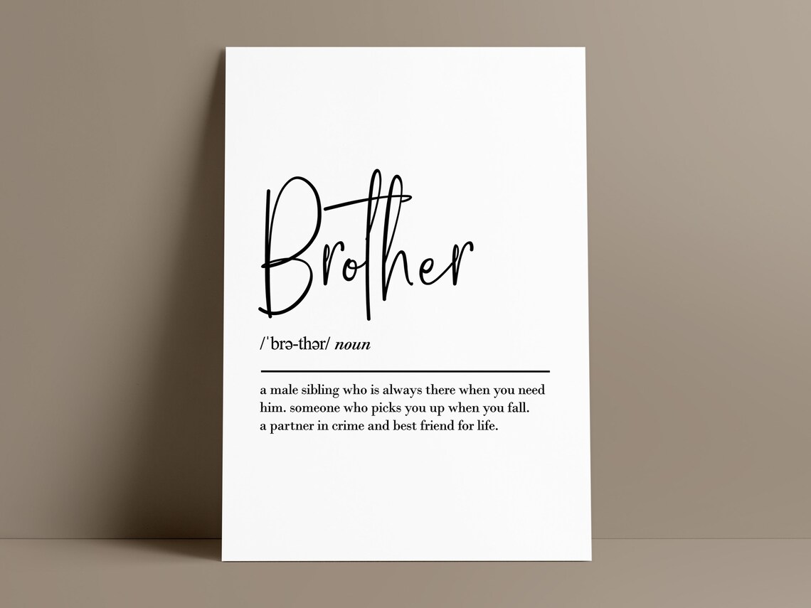 Brother Definition Art Print, Gift From Sister - Image 2