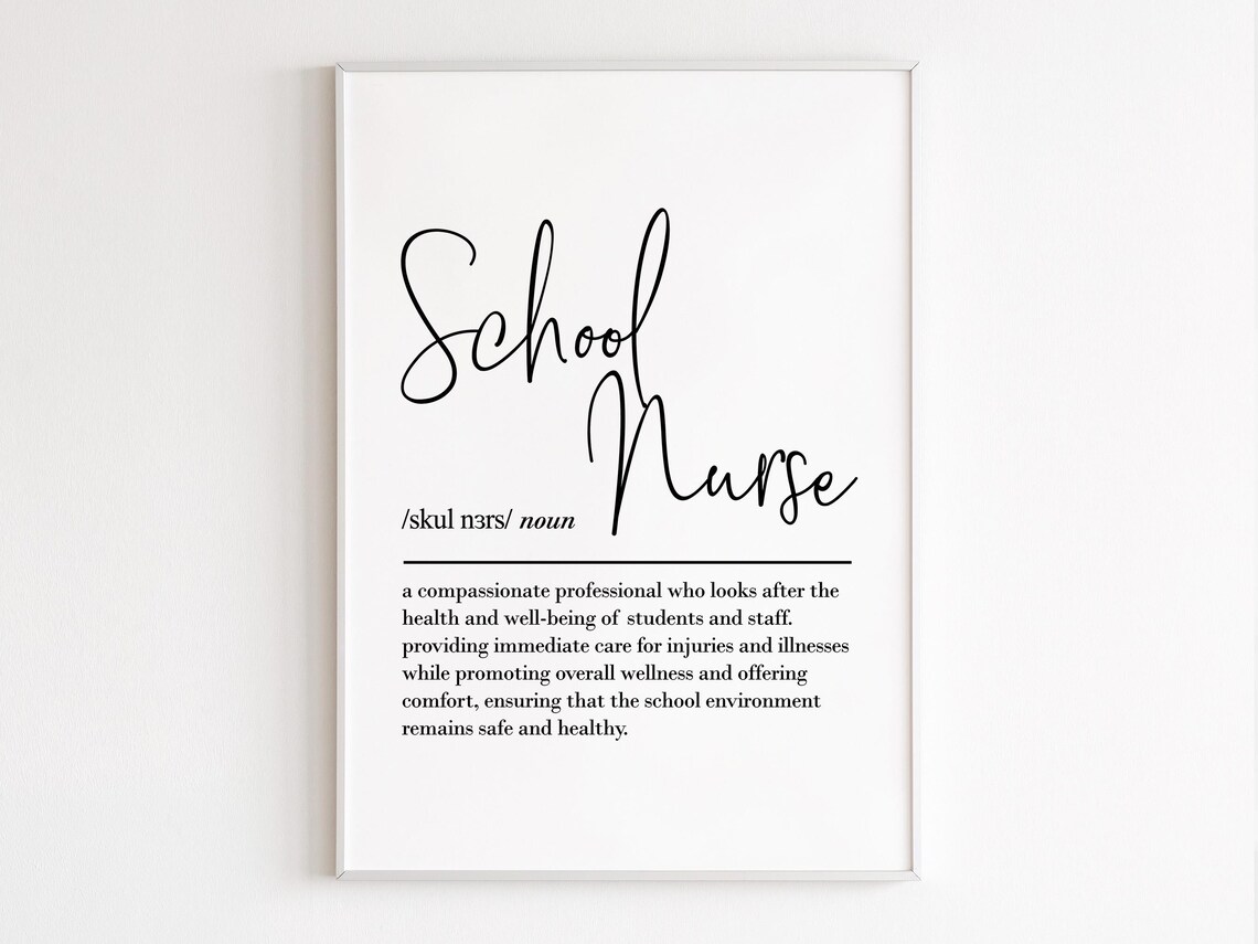 School Nurse Thank You Art Print, Gift For Her