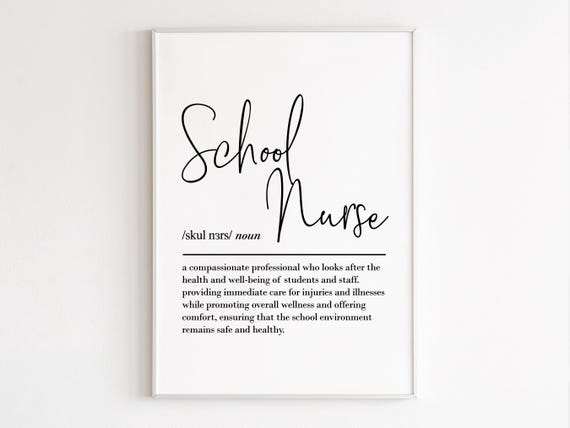 School Nurse Thank You Art Print, Gift For Her