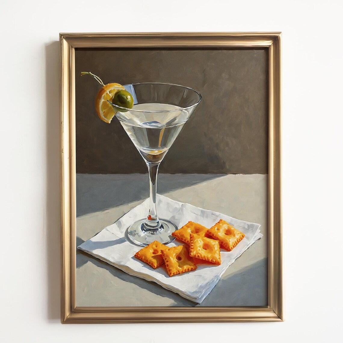 Cheese Crackers Funny Cocktail Art Print