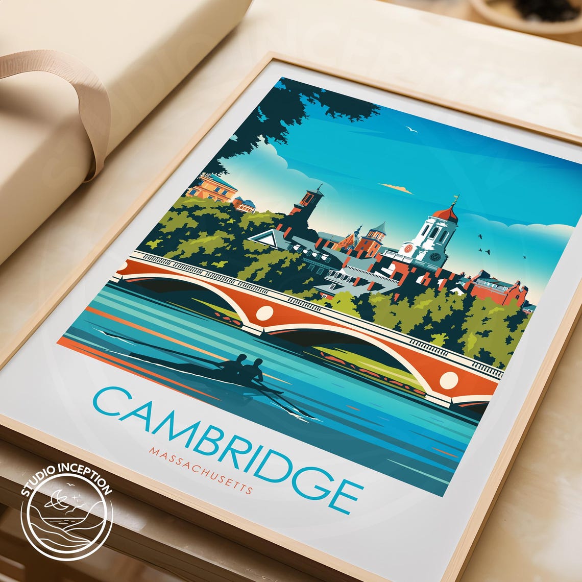 Cambridge Massachusetts Harvard Rowing on the Charles River Poster - Image 3