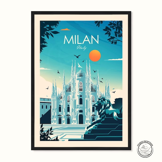 Milan Cathedral Italy Travel Poster, Duomo Di Milano
