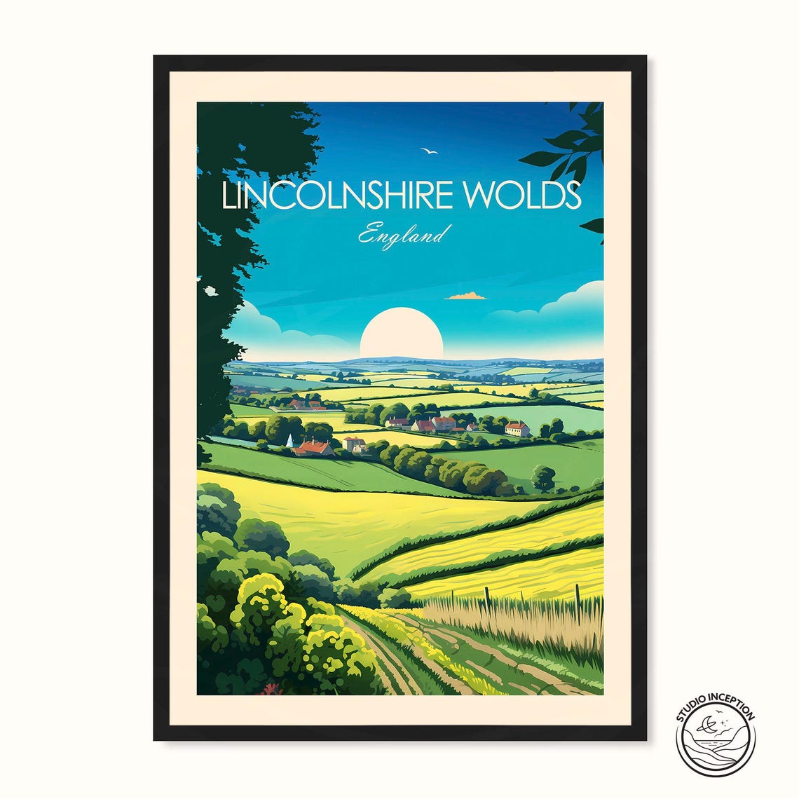 Lincolnshire Wolds England Rolling Hills Farm Countryside Poster