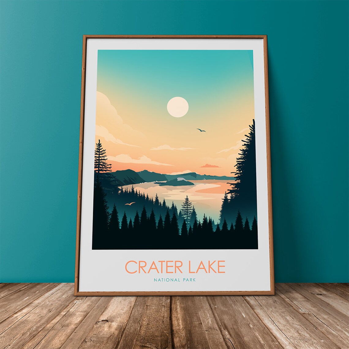 Crater Lake National Park Travel Poster Art Print - Image 3