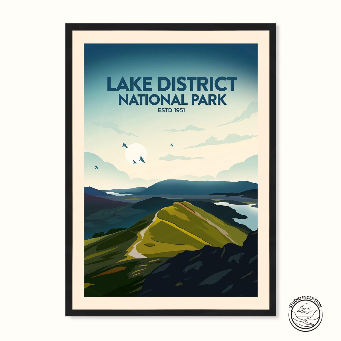 Lake District Catbells Travel Poster, Established 1951