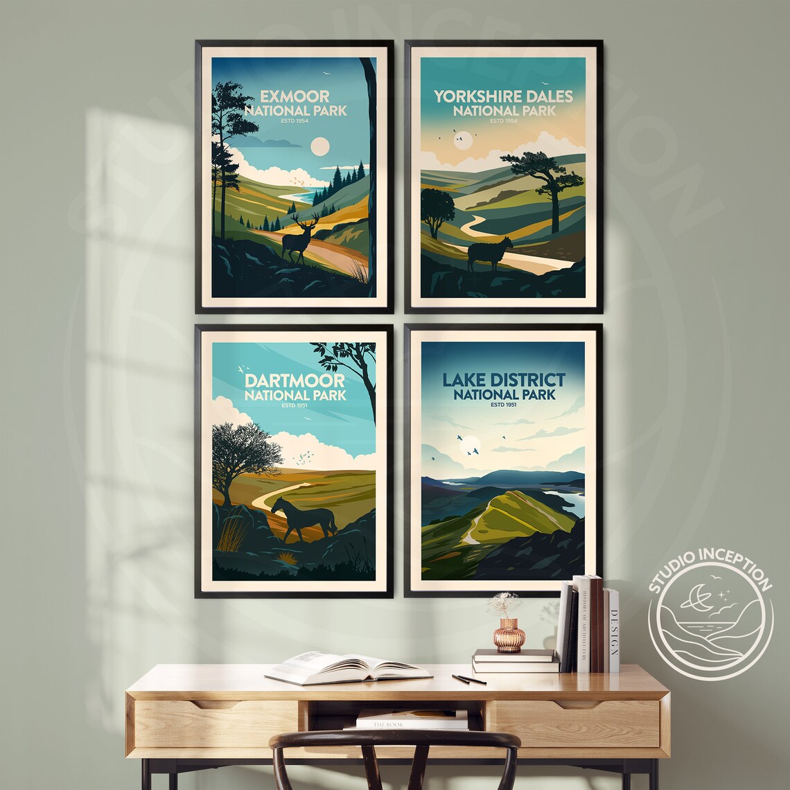 Dartmoor National Park England Moorland Horse Vintage Travel Poster - Image 2