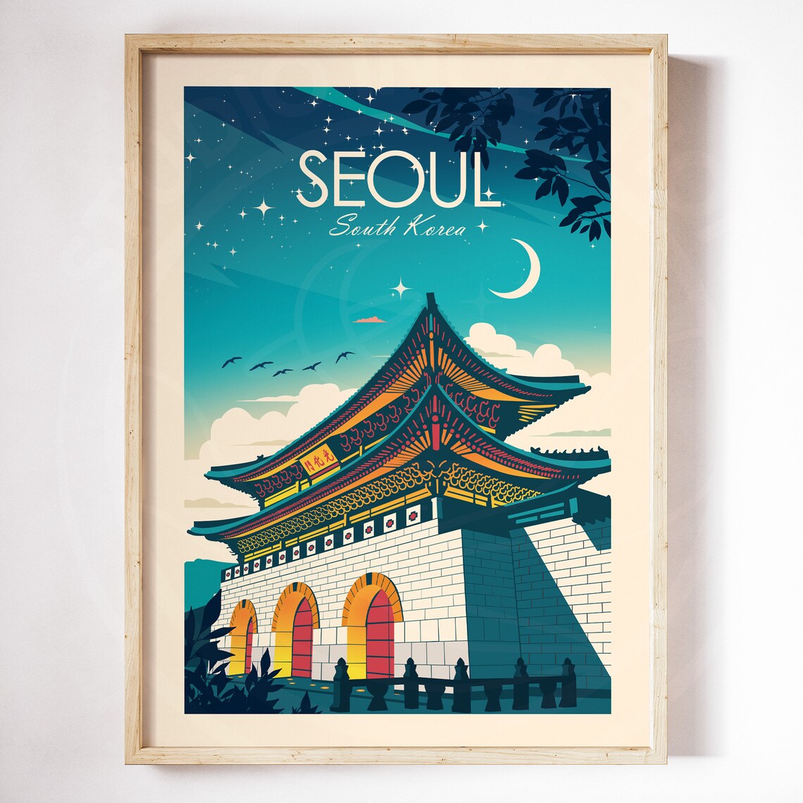 Seoul Travel Poster, Gyeongbok Palace Art Print - Image 3