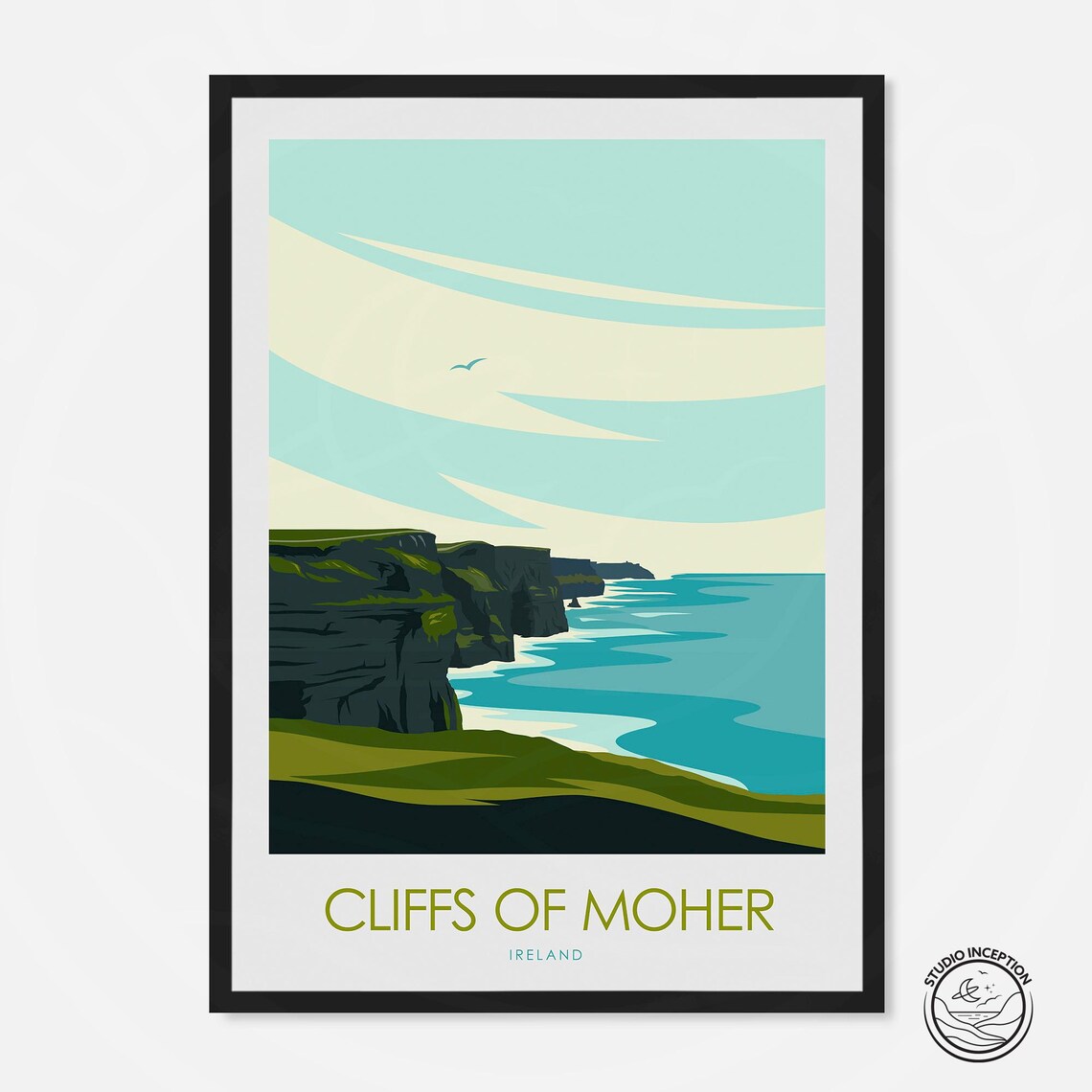 Cliffs Of Moher Travel Poster, Travel Print Art