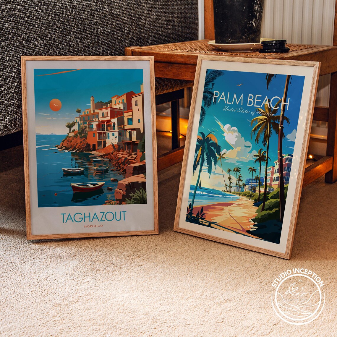 Taghazout Morocco Travel Poster, Africa Fishing Village - Image 2