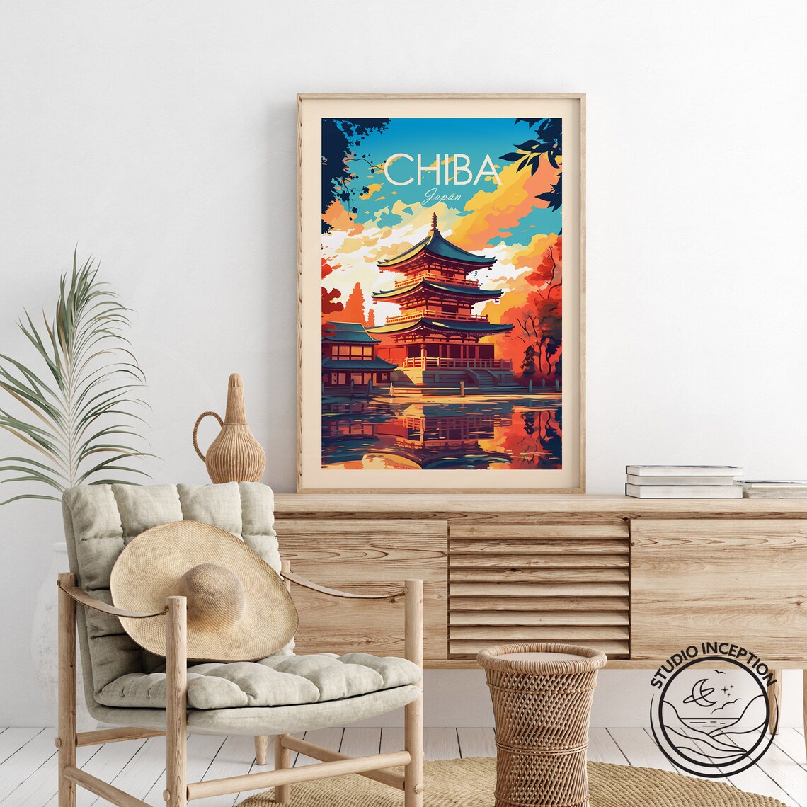 Chiba Japan Travel Poster, Traditional Style Art Print - Image 2