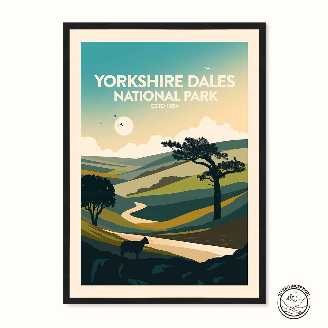 Yorkshire Print Yorkshire Dales Art Poster Travel Print Hiking Print By Studio Inception