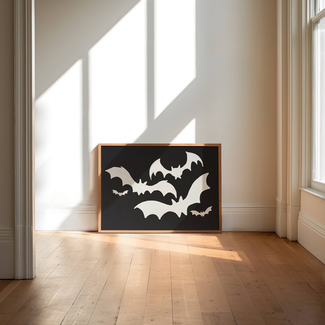 Halloween Bat Wall Print, Classic Halloween Decor