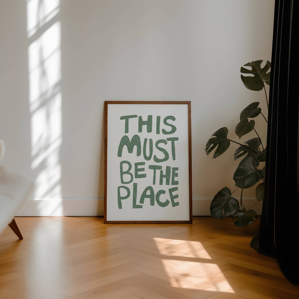 This Must Be The Place Green Quote Typography Wall Art Print Poster - Image 2