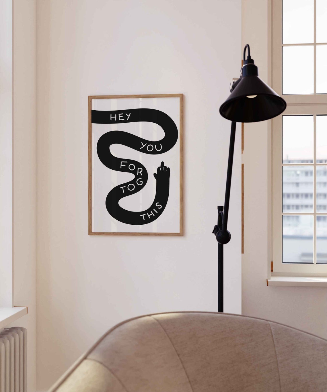 Hey You Forgot This Funny Middle Finger Humor Wall Art Print Poster - Image 3