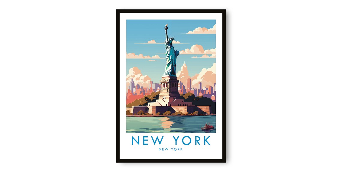 New York Travel Poster, City Decor for Gifts