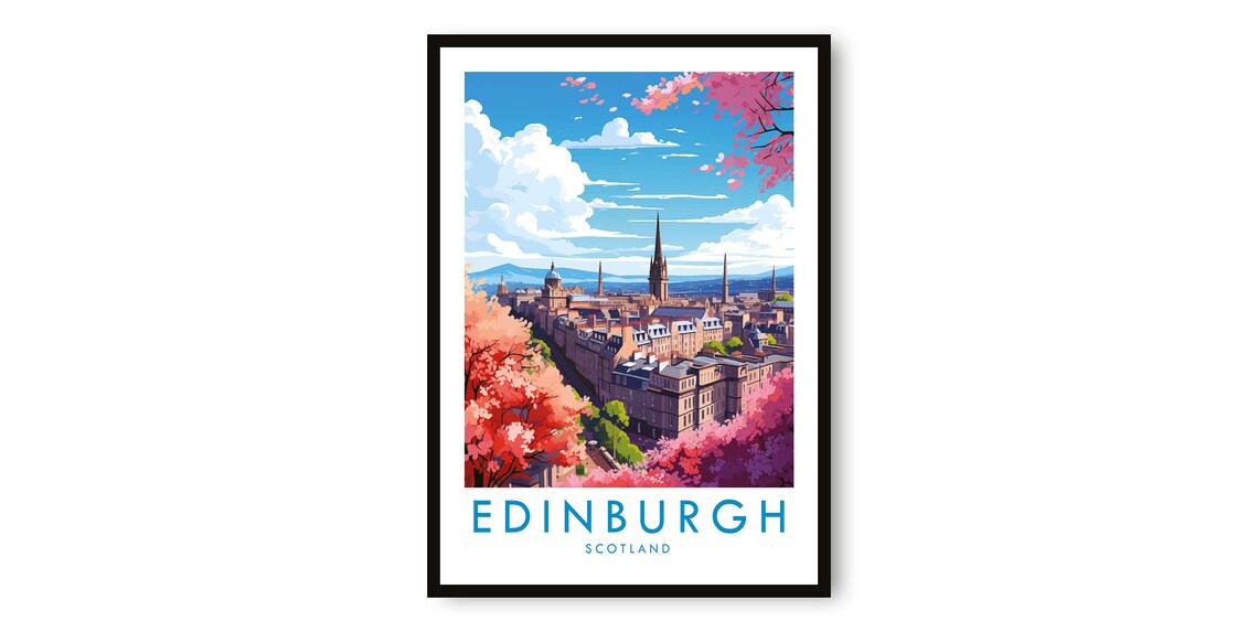 Edinburgh Travel Poster, United Kingdom Print