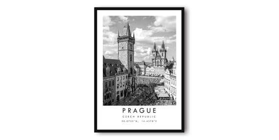 Prague Czech Republic Travel Poster, Photo Print