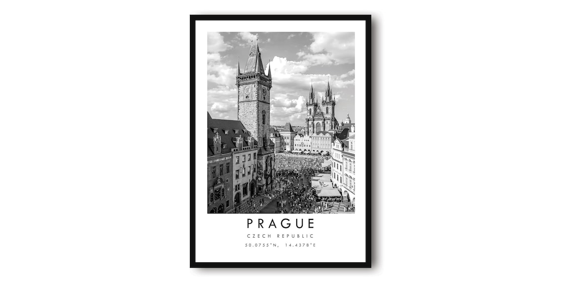 Prague Czech Republic Travel Poster, Photo Print