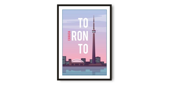 Toronto Travel Poster Colorful Minimalist City Print