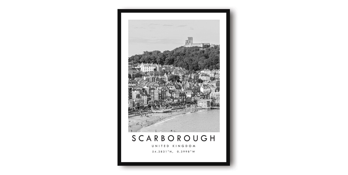Scarborough Black And White Travel Poster