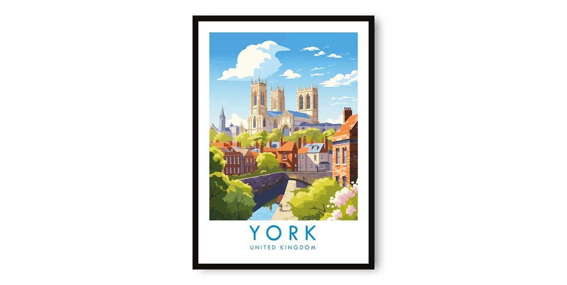 York Travel Poster, United Kingdom Decor