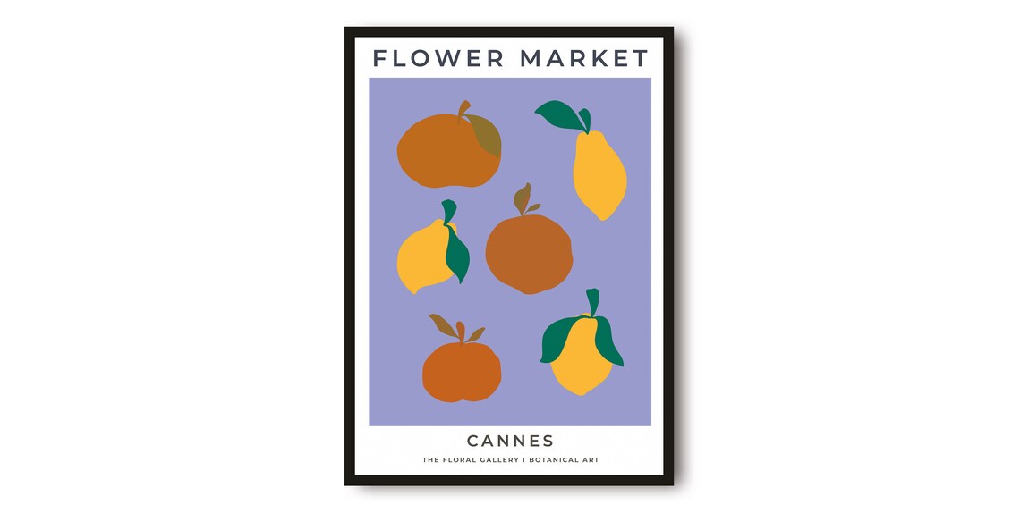 Cannes Flower Market Citrus Fruits Fresh Botanical Art Print