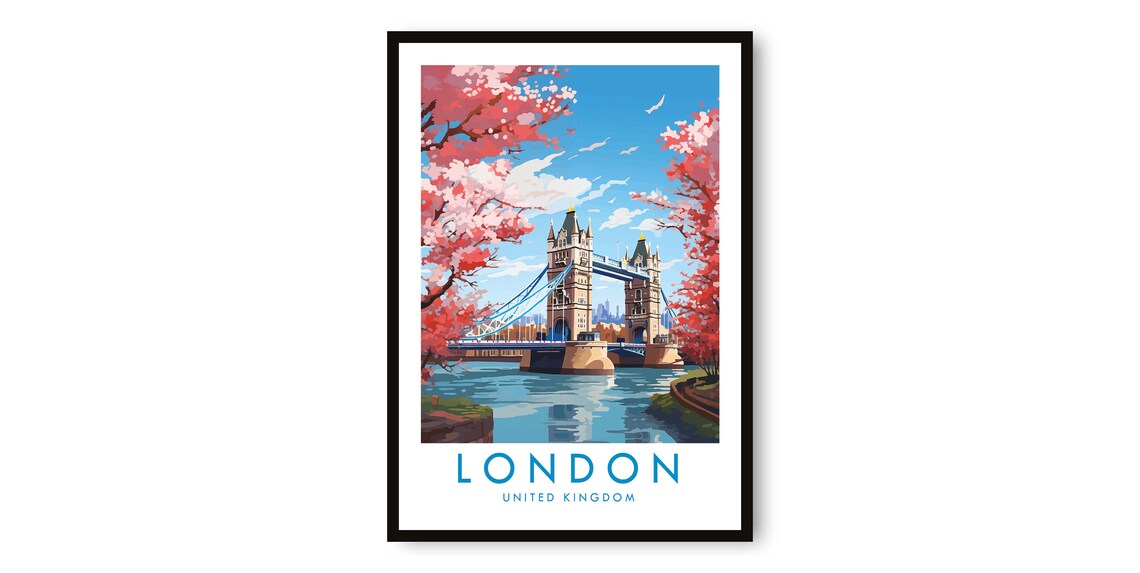 London Popular Travel Birthday Gift Poster Print