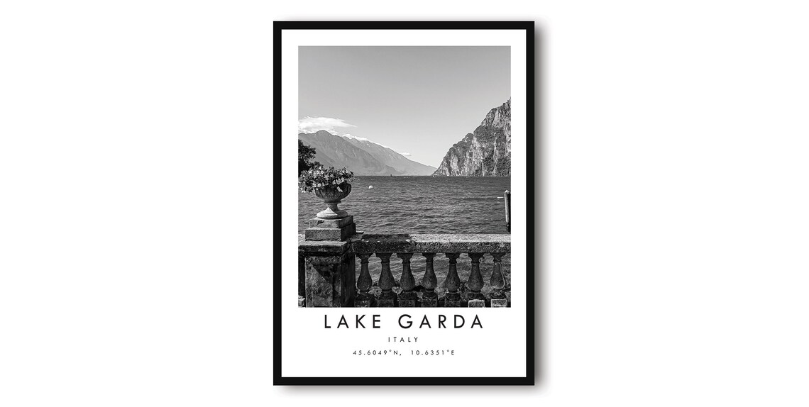 Lake Garda Italy Minimalist Travel Poster, Travel Poster