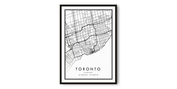 Toronto Map Art Print, Minimalist Cityscape Canada