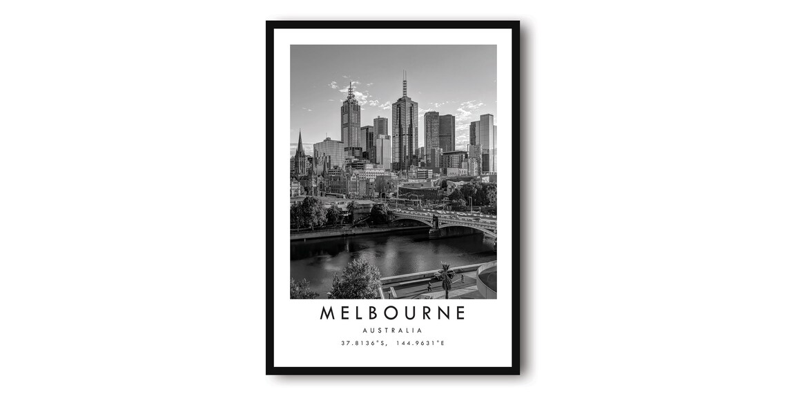 Melbourne Australia Minimalist Cityscape Art Print