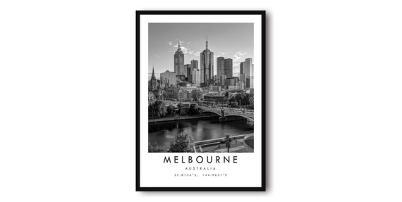 Melbourne Australia Minimalist Cityscape Art Print