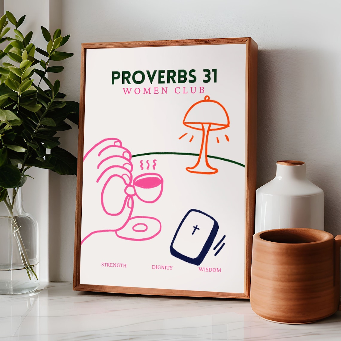 Proverbs 31 Women Club Strength Dignity Wisdom Christian Poster