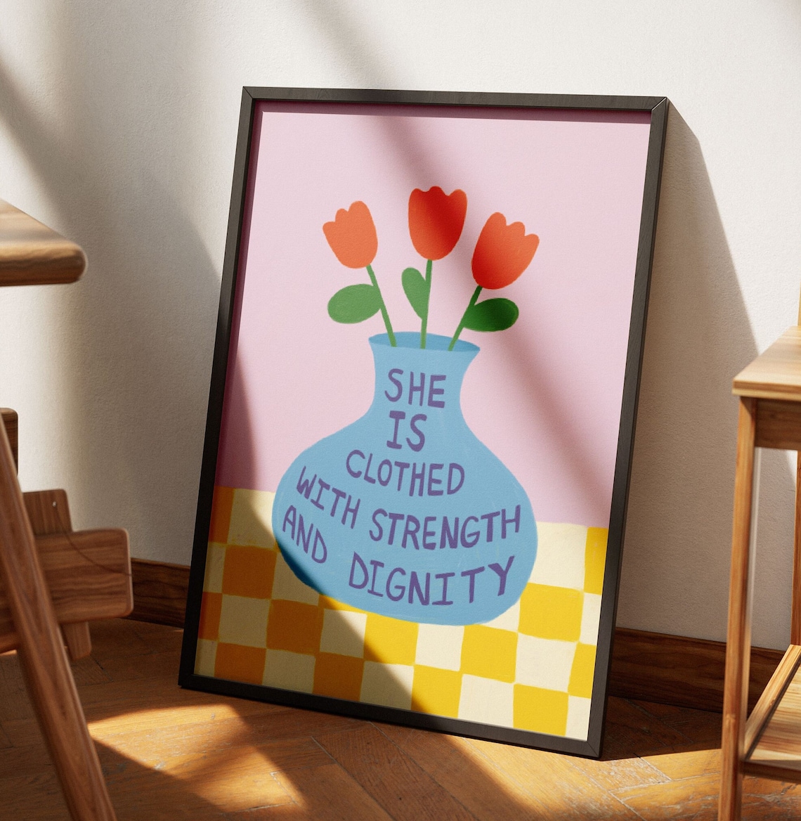 Proverbs 31 Woman Christian Retro Flower Art Print