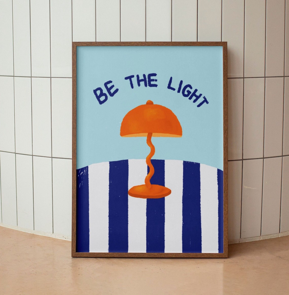 Be the Light Retro Orange Lamp Matthew 516 Christian Faith Poster - Image 3
