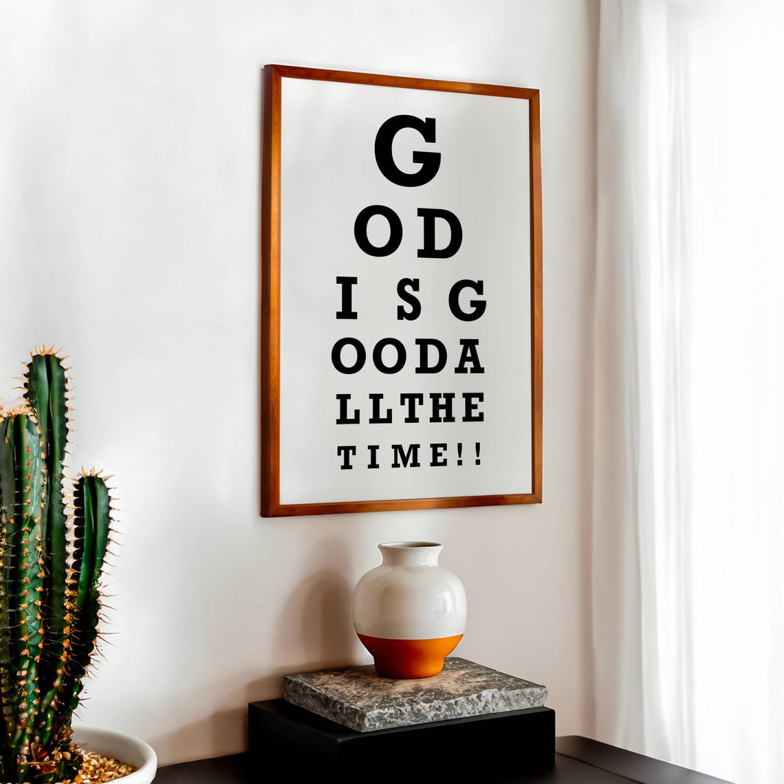 God Is Good All the Time Snellen Eye Chart Typography Faith Poster - Image 3