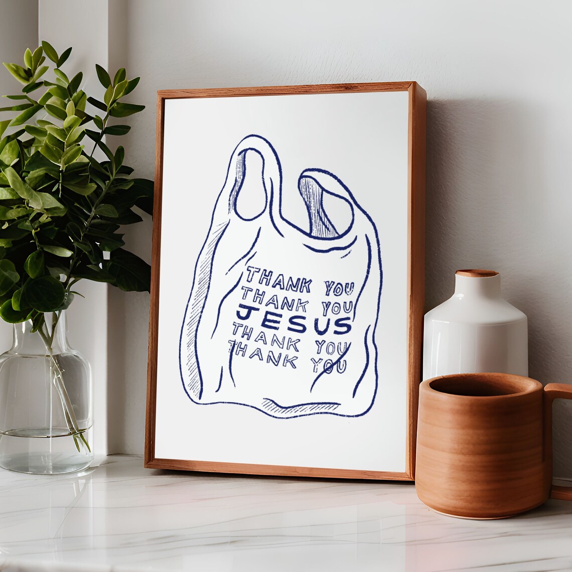 Thank You Jesus Retro Christian Art Print - Image 2