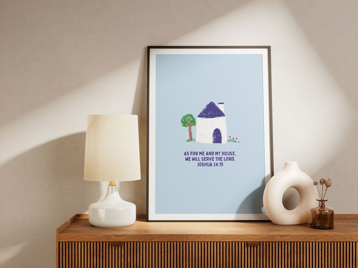 Joshua 24:15 Bible Verse Art Print, Modern Christian - Image 2