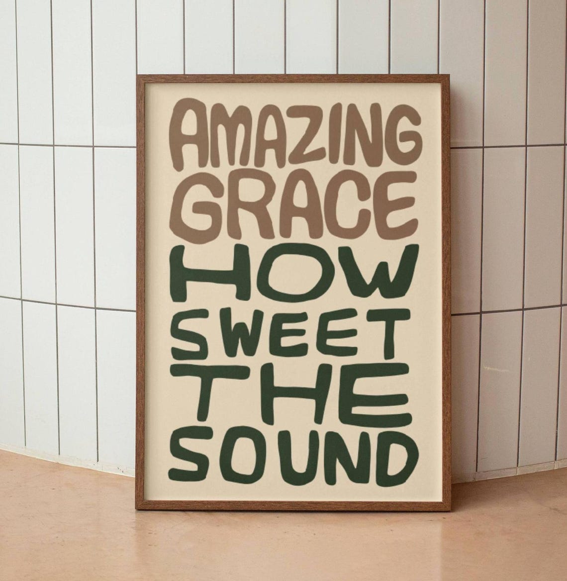 Amazing Grace How Sweet the Sound Typography Christian Poster - Image 3