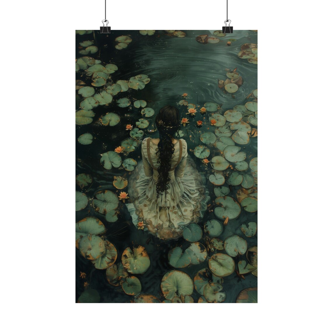 Ophelia Dark Academia Art Print, Gothic Victorian Mood - Image 4