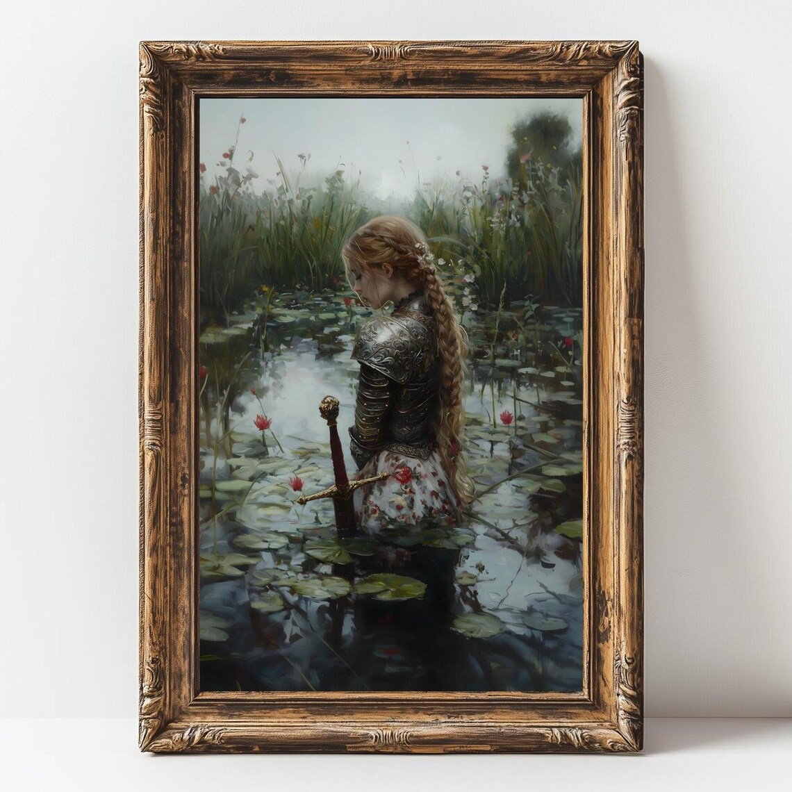 Victorian Woman With Sword, Dark Academia Art Print - Image 2