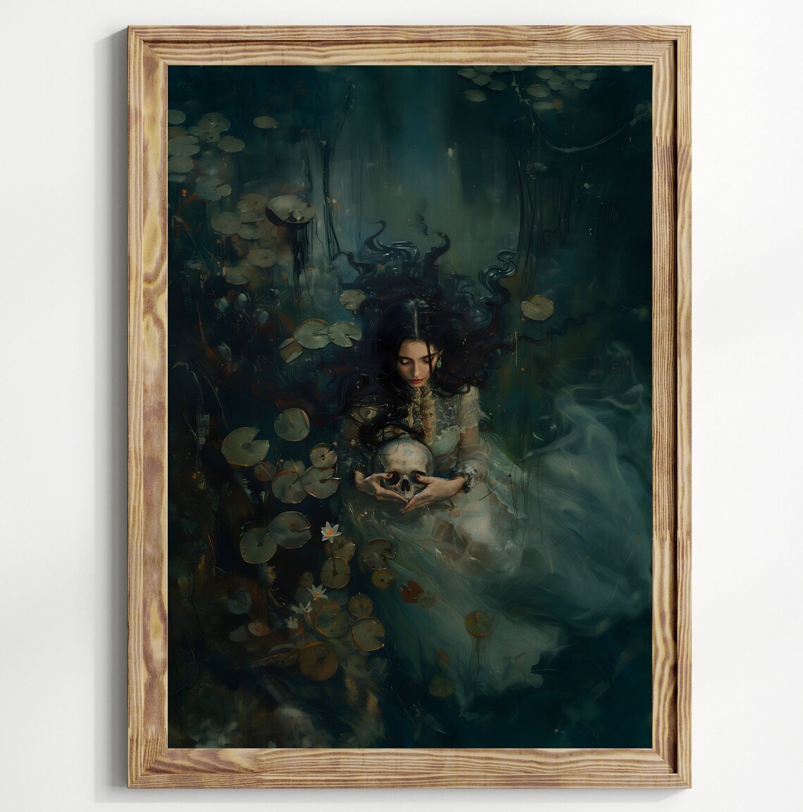 Skull Gothic Dark Academia, Moody Victorian Art Print