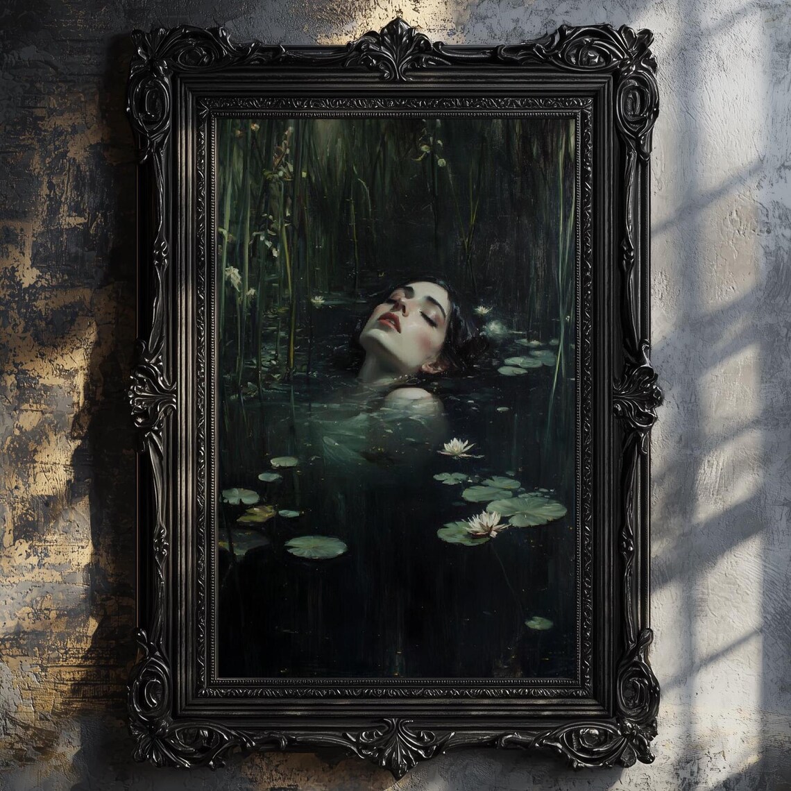 Ophelia Dark Academia Lake Gothic Art Print