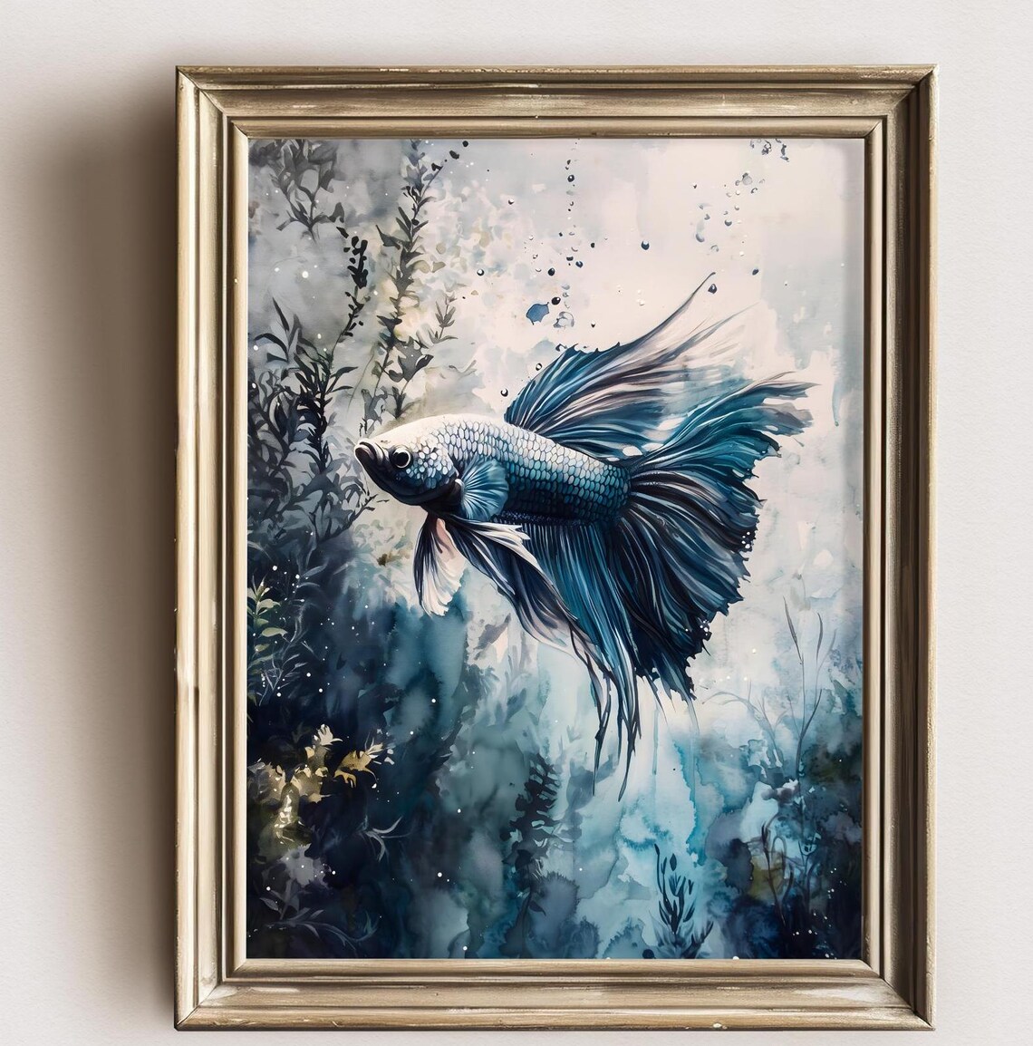 Aquarell Betta Fisch Painting Betta Fish Watercolor Print Of Fish Aquarium Painting Betta Art Aquarium Lover Gift For Betta Fisch Owner