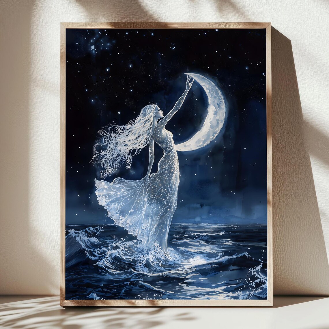Selene Goddess of the Moon, Dark Academia Art Print - Image 2