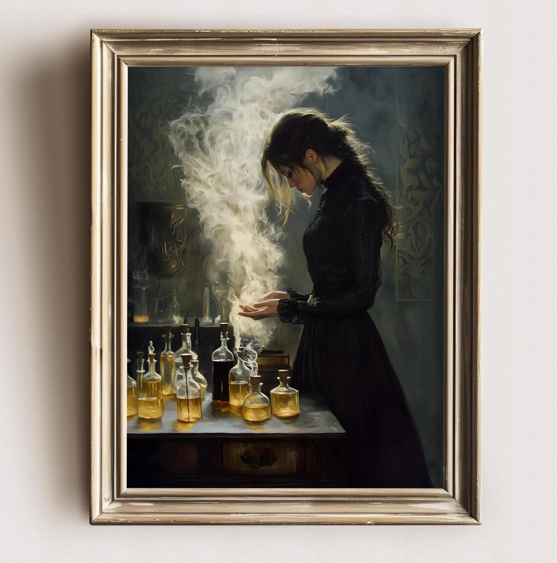 Witch Cooking Gothic Art Print, Dark Academia