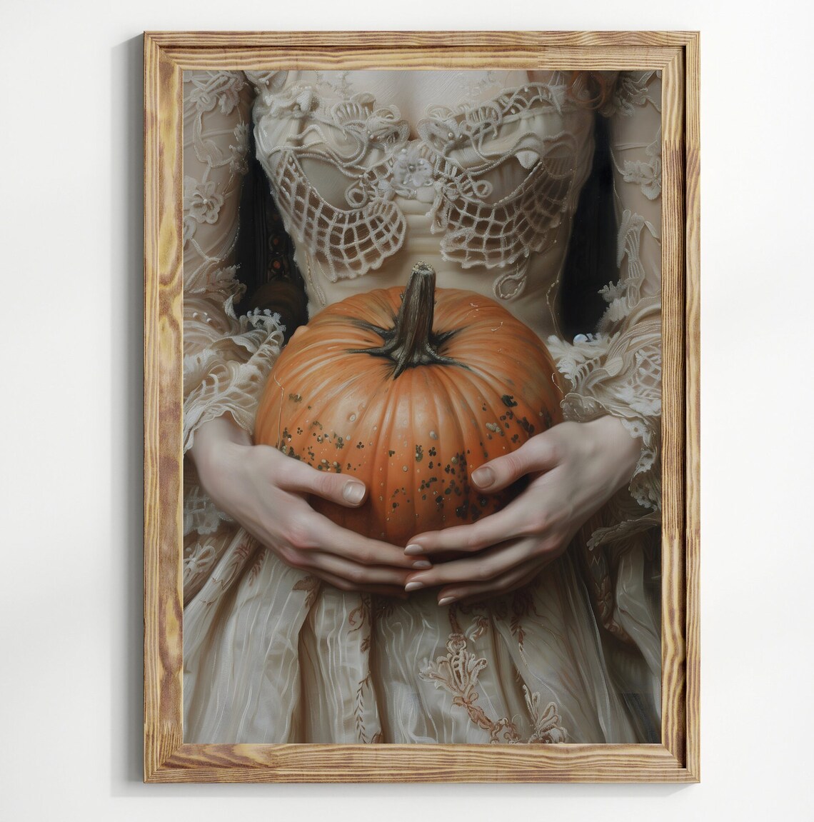 Pumpkin Victorian Halloween Art Print, Vintage Decor - Image 4